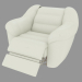 modèle 3D Fauteuil avec sellerie en cuir blanc - preview