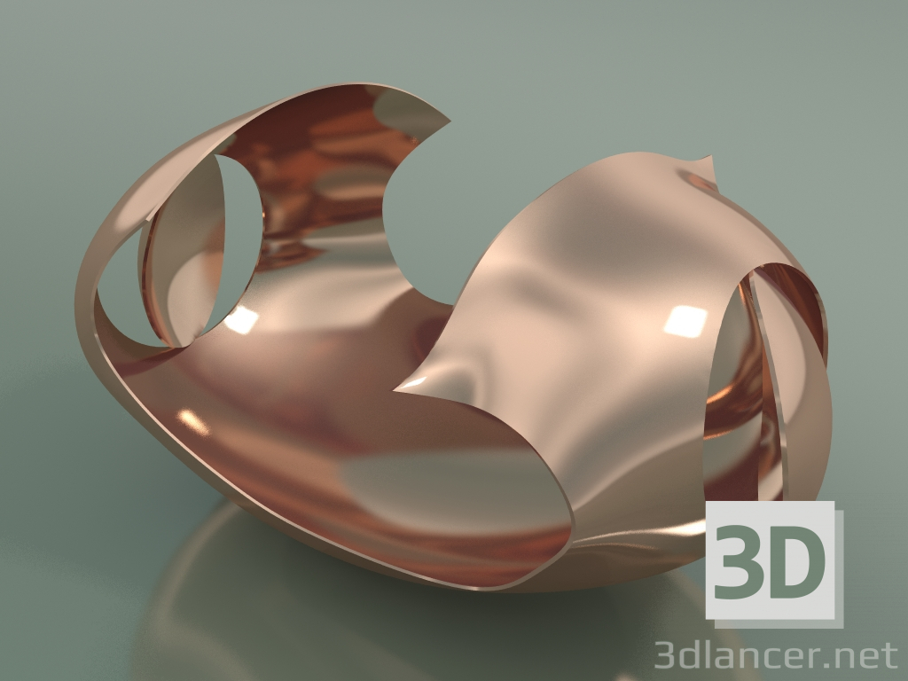 Modelo 3d Vaso Onda (Ouro Rosa) - preview