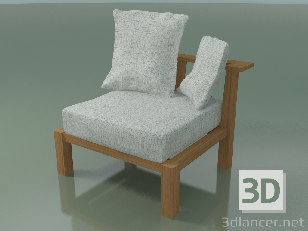 3d model Sillón de exterior sin reposabrazos, teca natural InOut (06) - vista previa