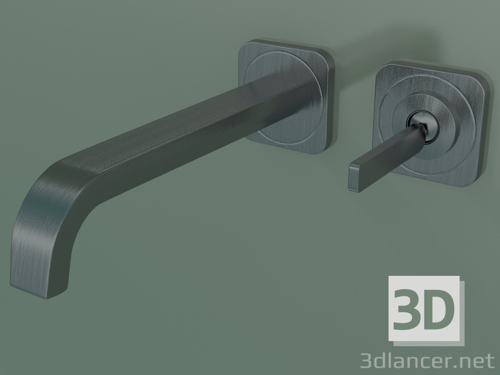 3d model Mezclador monomando de lavabo para empotrar en la pared (36106340, Cromo Negro Cepillado) - vista previa