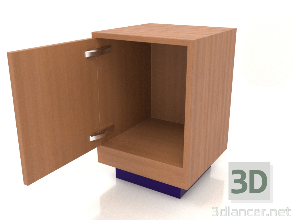 3d model Mesita de noche (abierta) TM 04 (400x400x600, rojo madera) - vista previa