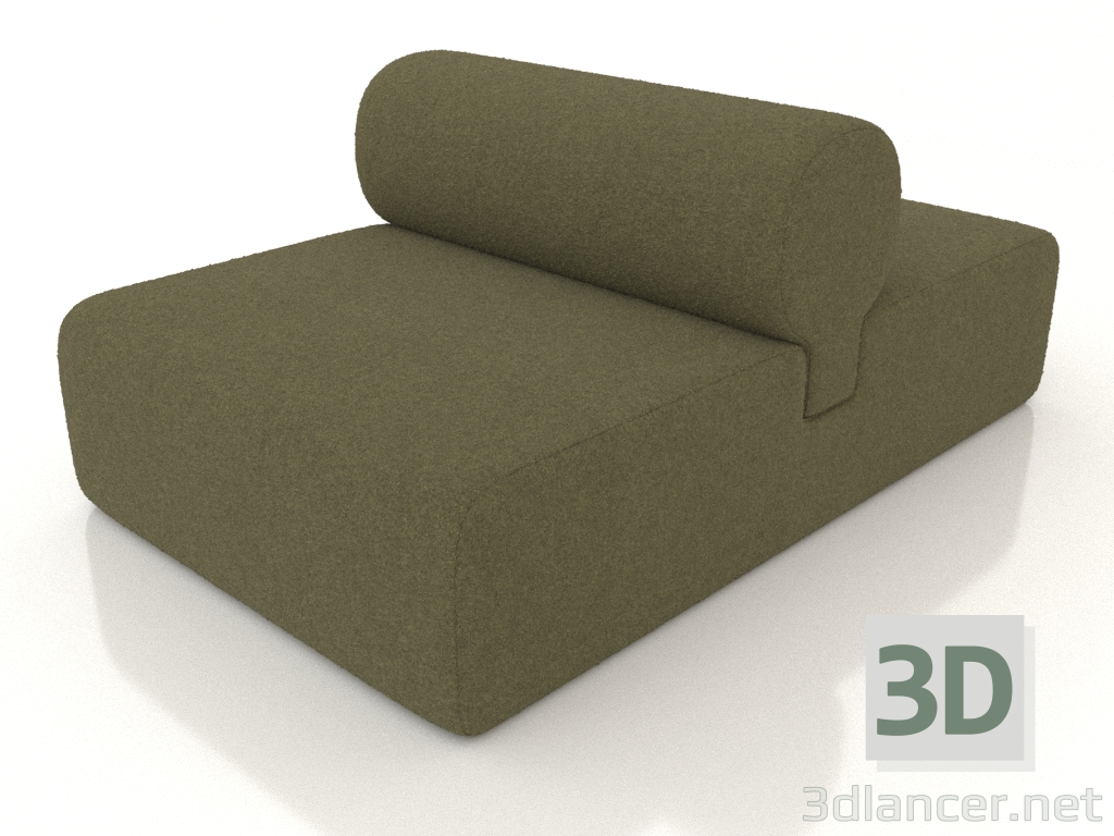 3d model Sofá modular de roble (sección 2.1) - vista previa