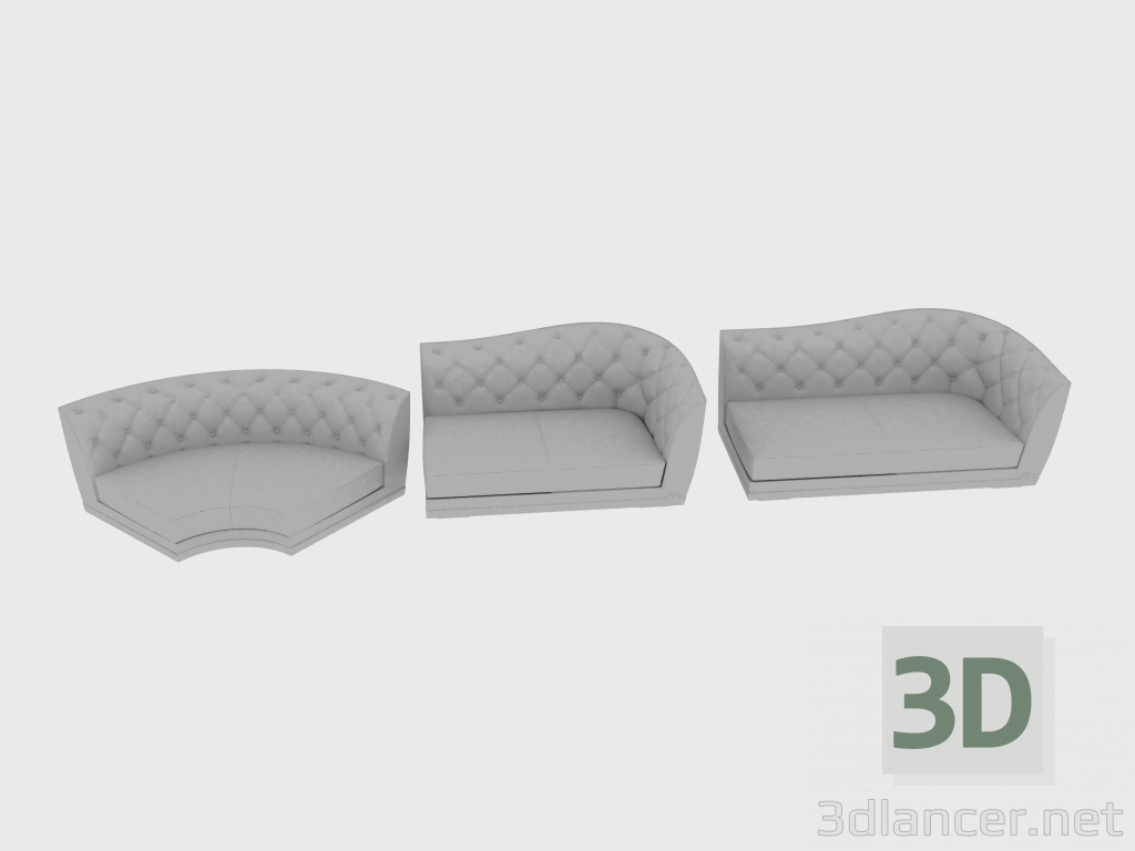 3d model Elementos de sofá modulares GRACE - vista previa