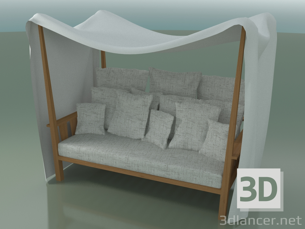 3d model Sofá exterior con dosel de teca, exterior InOut (07) - vista previa