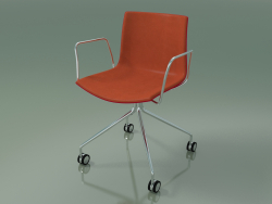 Chair 0462 (4 castors, with armrests, with front trim, polypropylene PO00104)