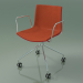 3d model Chair 0462 (4 castors, with armrests, with front trim, polypropylene PO00104) - preview