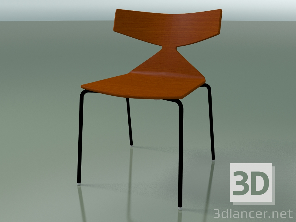 3D Modell Stapelbarer Stuhl 3701 (4 Metallbeine, Orange, V39) - Vorschau