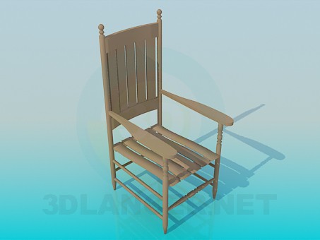 3d model Silla de madera con patas talladas - vista previa