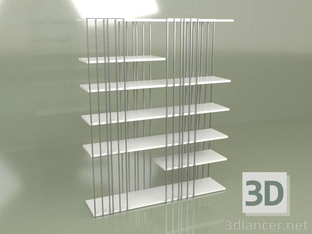 modello 3D Libreria GL 117 (Bianco) - anteprima