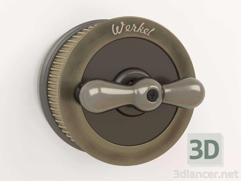 3d model Interruptor-interruptor de una sola banda (bronce) - vista previa