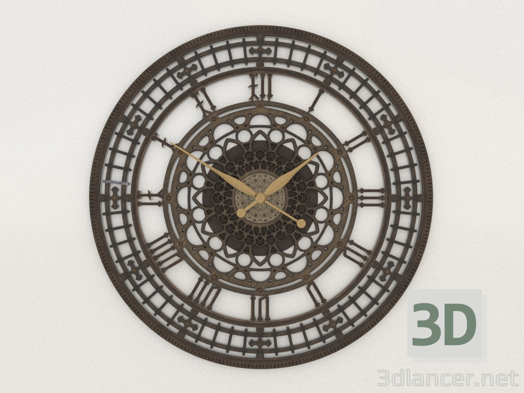 3d model Reloj de pared torre (1,2 m, bronce) - vista previa