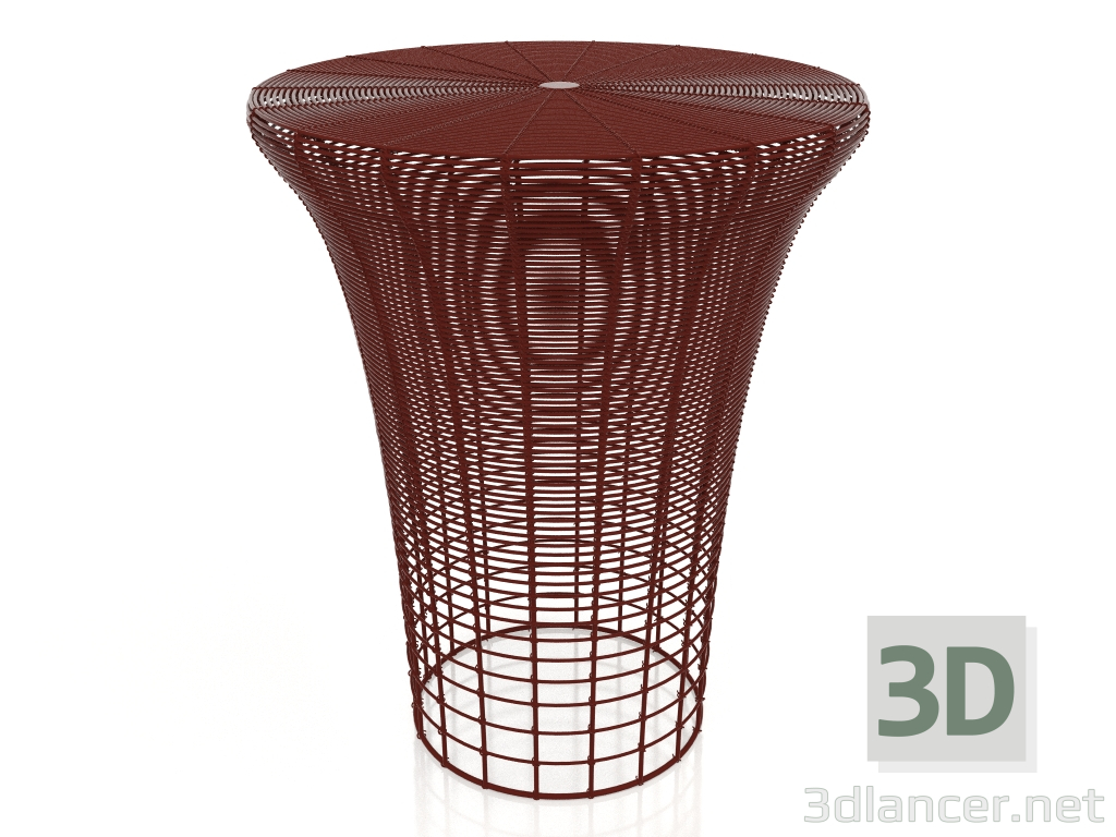 modello 3D Sgabello alto (Rosso vino) - anteprima