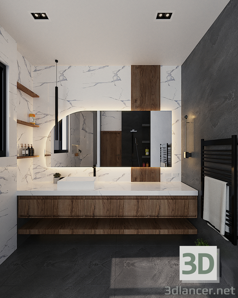 3D KOMPLE BANYO modeli satın - render