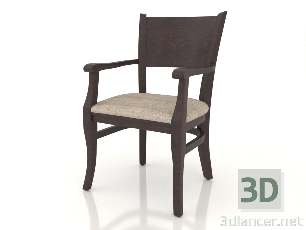 modèle 3D Chaise (fauteuil) Bristol (Noyer foncé) - preview