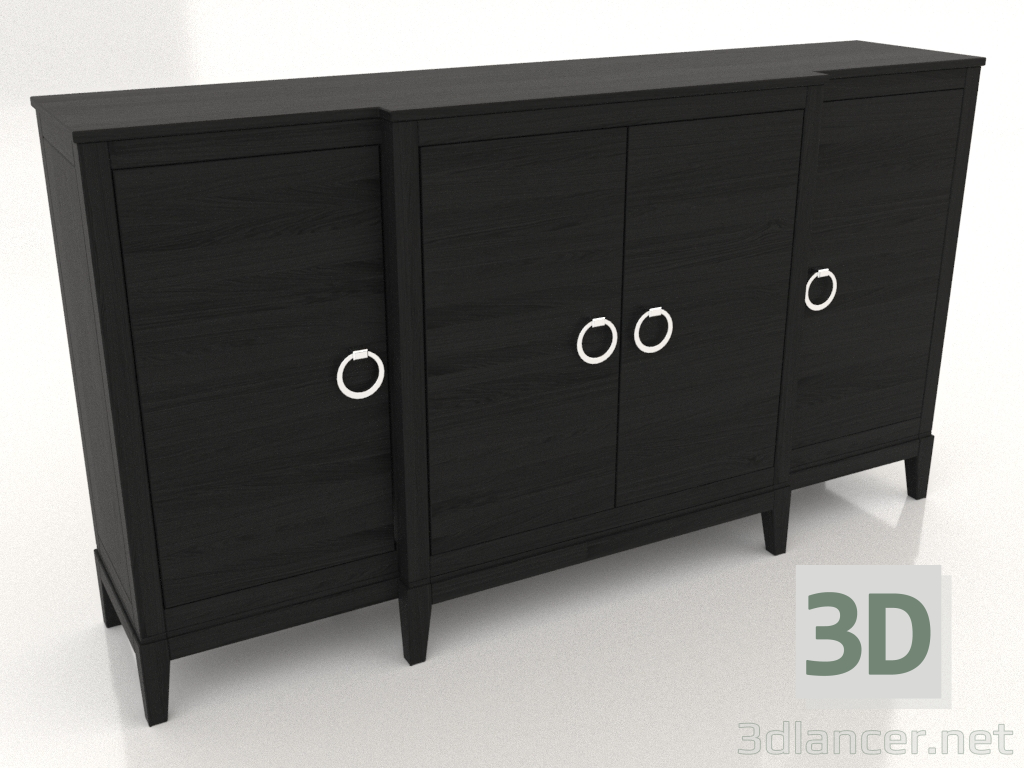 3d model Chest of drawers (black RAL 9005, option 2) - preview