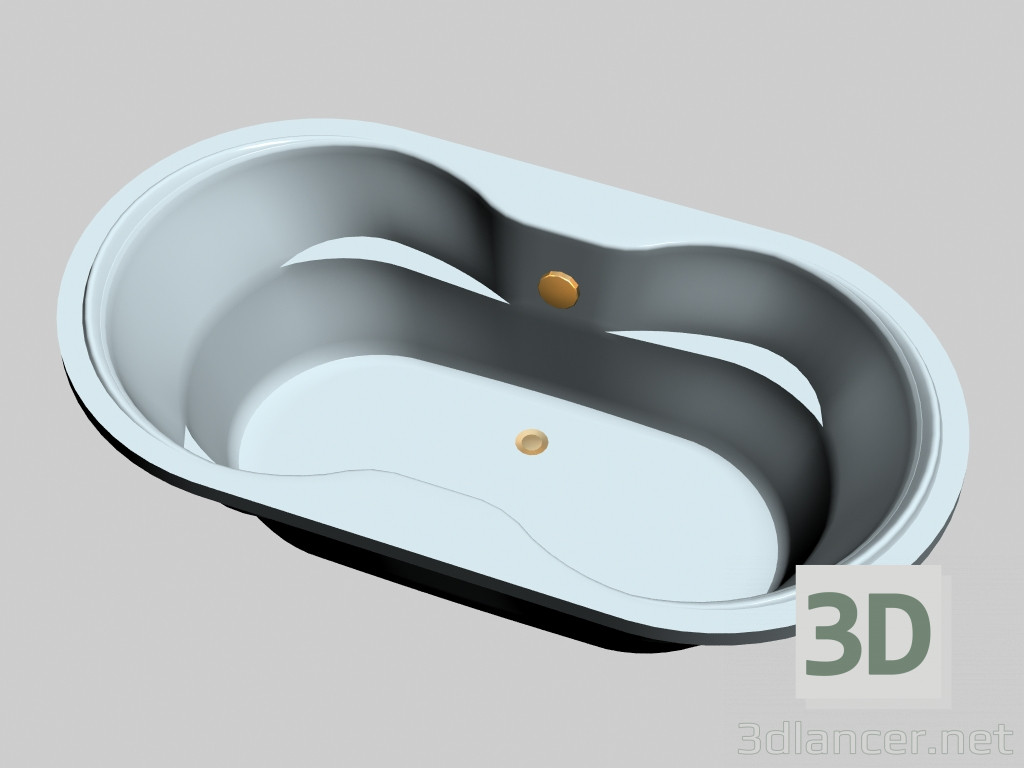 3d model Bañera oval árnica (185 x 100) - vista previa