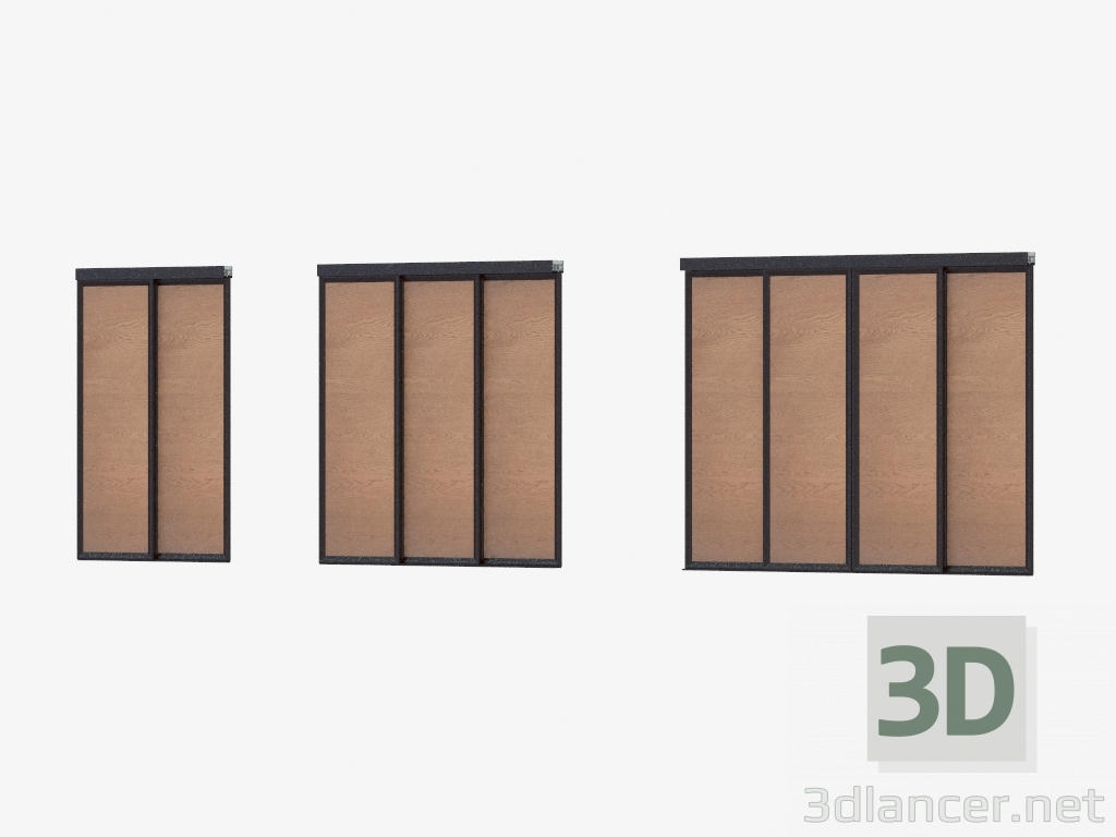 3d модель Міжкімнатна перегородка А6 (dark brown wood walnut) – превью