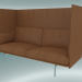 3D Modell Doppelsofa mit hoher Rückenlehne Outline (Refine Cognac Leather, Polished Aluminium) - Vorschau