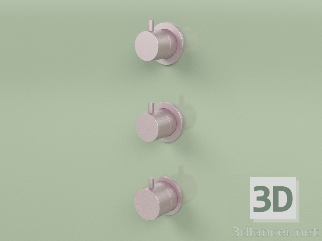 3d model Thermostatic mixer set with 2 shut-off valves (12 49, OR) - preview