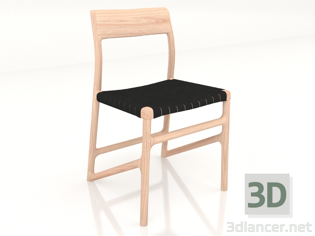 3d model Silla leonada con tapizado oscuro - vista previa