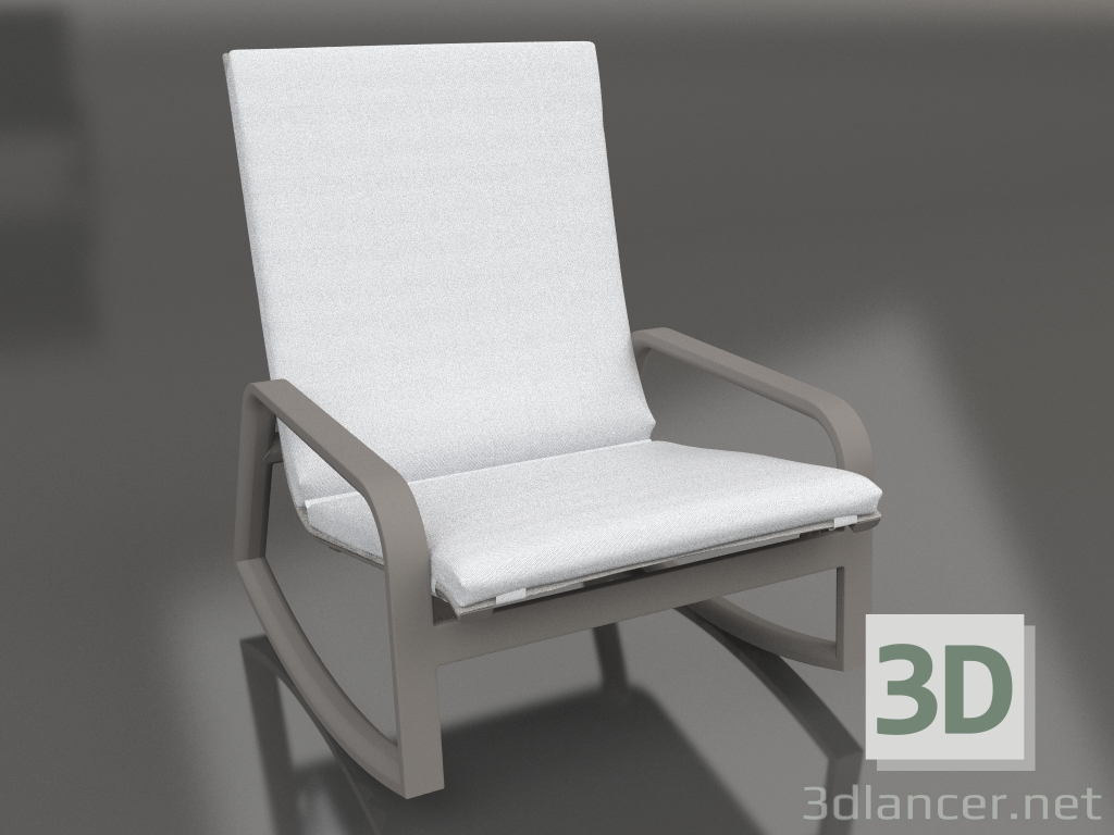 modello 3D Sedia a dondolo (Grigio quarzo) - anteprima