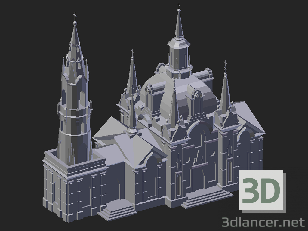 3d model Percha Iglesia Znamenskaya - vista previa