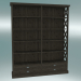 Modelo 3d Estante Cambridge com 4 gavetas grandes (Dark Oak) - preview