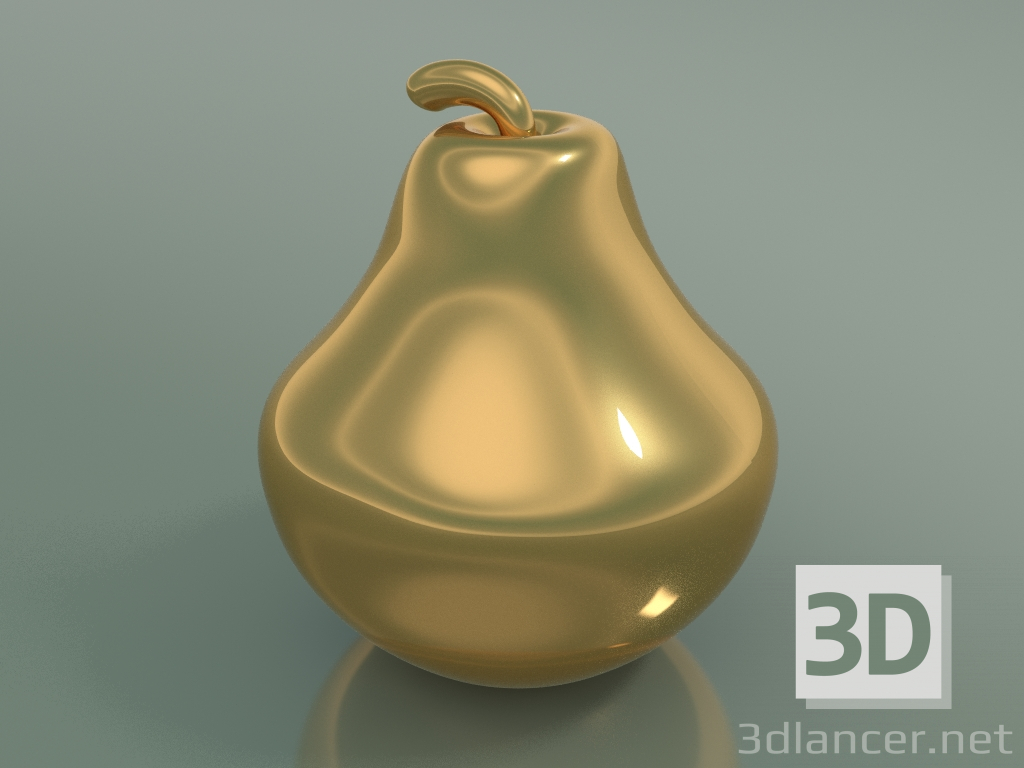 Modelo 3d Escultura Cerâmica Pêra (A 28cm, Ouro) - preview