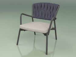 Chaise Rembourrée 227 (Fumée Métallique, Ceinture Rembourrée Gris-Bleu)