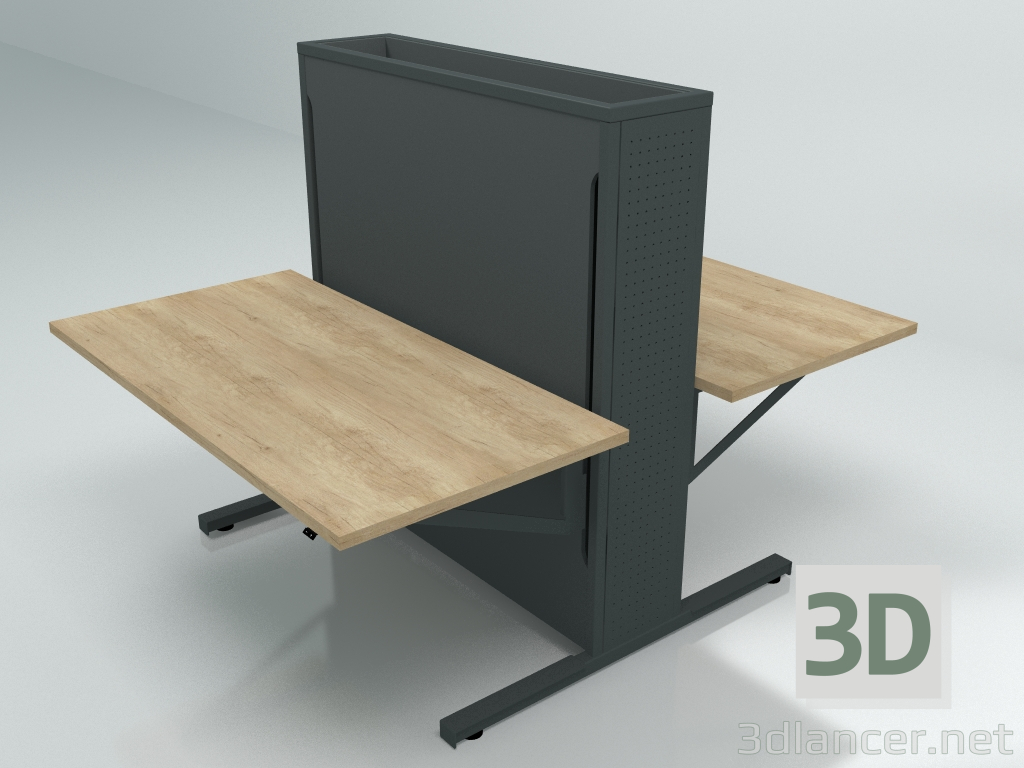 3D Modell Arbeitstisch Flow FLW24 (1400x1700) - Vorschau