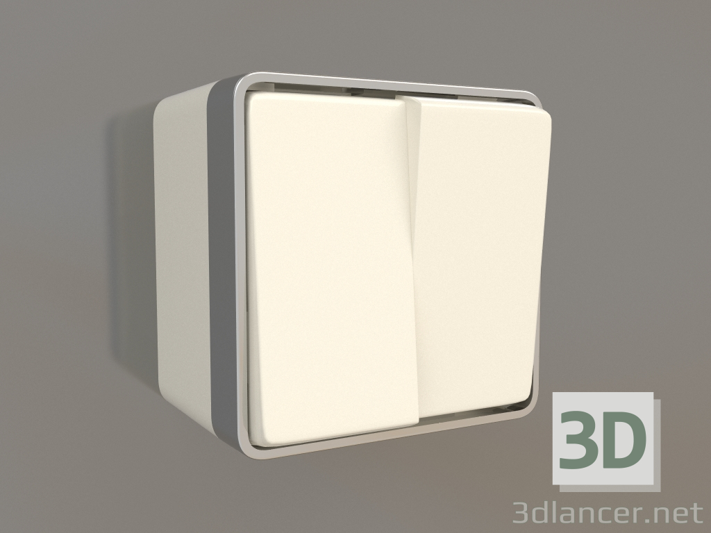 3d model Two-gang switch (ivory) - preview