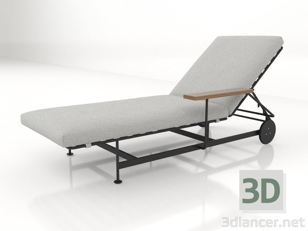 3d model Chaise longue con reposabrazos a la izquierda - vista previa