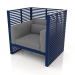 modello 3D Poltrona lounge Normando con schienale alto (Blu notte) - anteprima