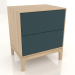 3d model Bedside table FARGO 2 drawers with milled facades (sea wave, lightened oak, option 1) - preview