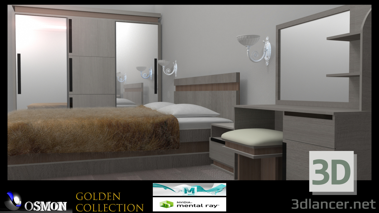 Número de colección de oro 5 3D modelo Compro - render