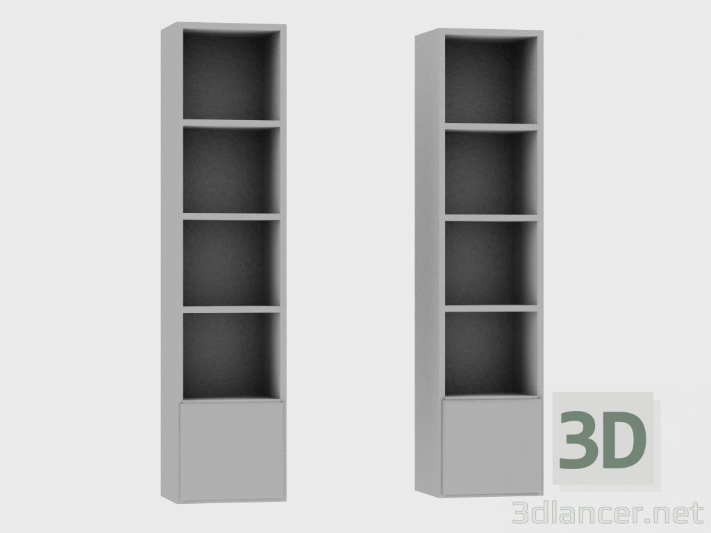 modello 3D Elementi del sistema modulare IANUS MIDDLE WITH BACK (L193) - anteprima