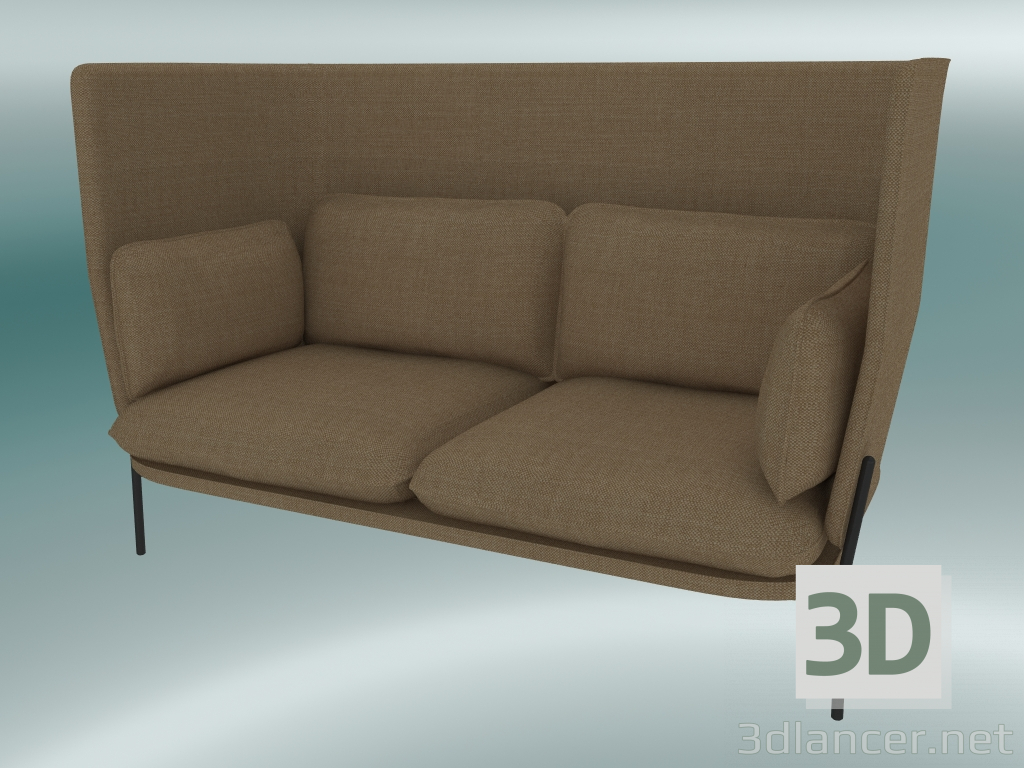 Modelo 3d Sofá Sofá (LN6, 90x180 A 115cm, pernas pretas quentes, Hot Madison 495) - preview