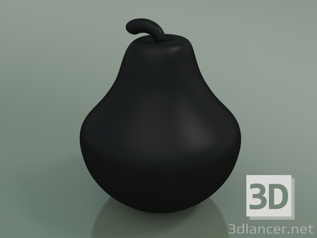 Modelo 3d Cerâmica de escultura Pear (H 28cm, Matt Black) - preview