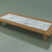 Modelo 3d Mesa de centro de teca natural, mármore de Carrara branco embutido, exterior InOut (12) - preview