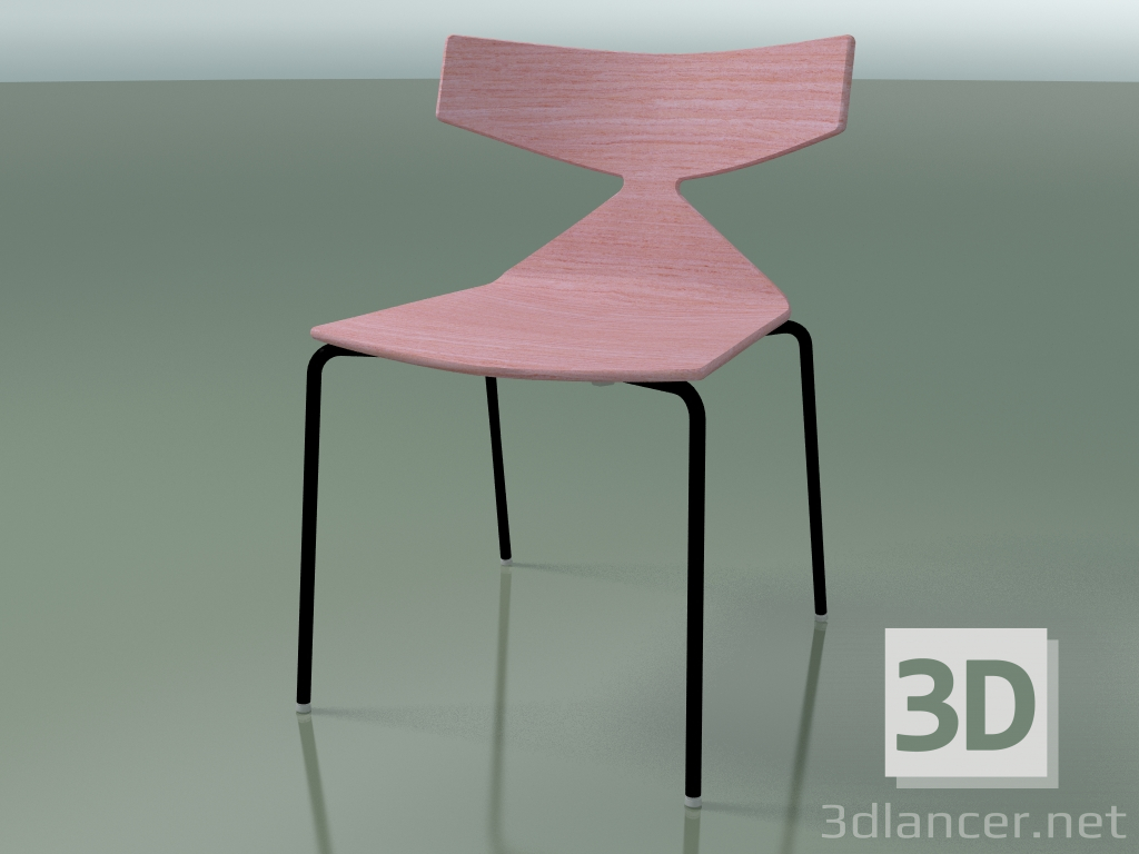 3d model Silla apilable 3701 (4 patas de metal, rosa, V39) - vista previa