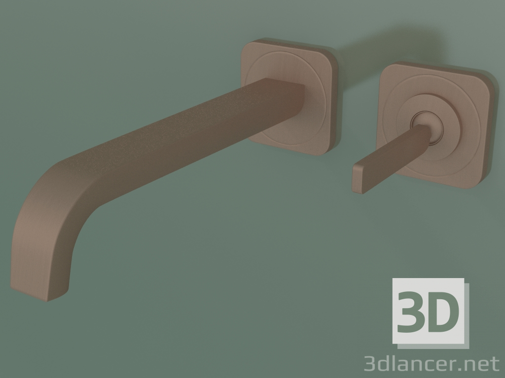 3d model Mezclador monomando de lavabo para instalación empotrada de pared (36106140, Bronce cepillado) - vista previa