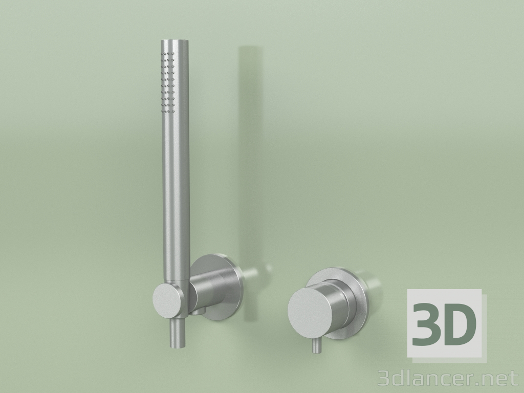 3d model Mezclador de pared con ducha de mano (12 58, AS) - vista previa