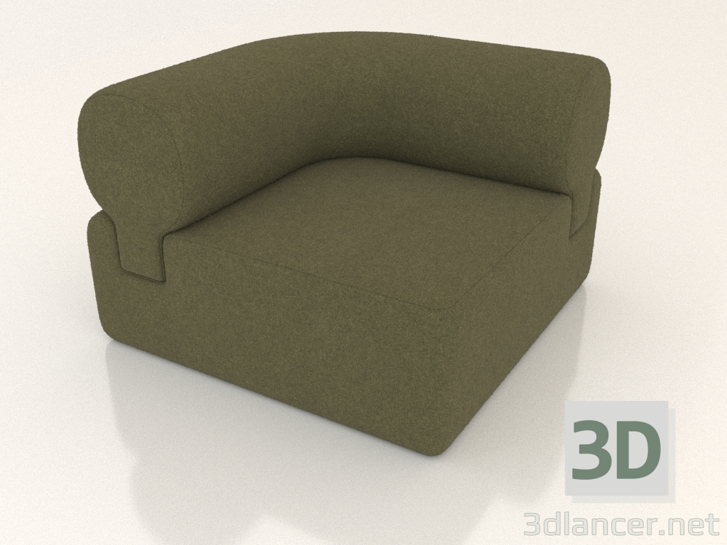 3d model Sofá modular de roble (sección 4.1) - vista previa