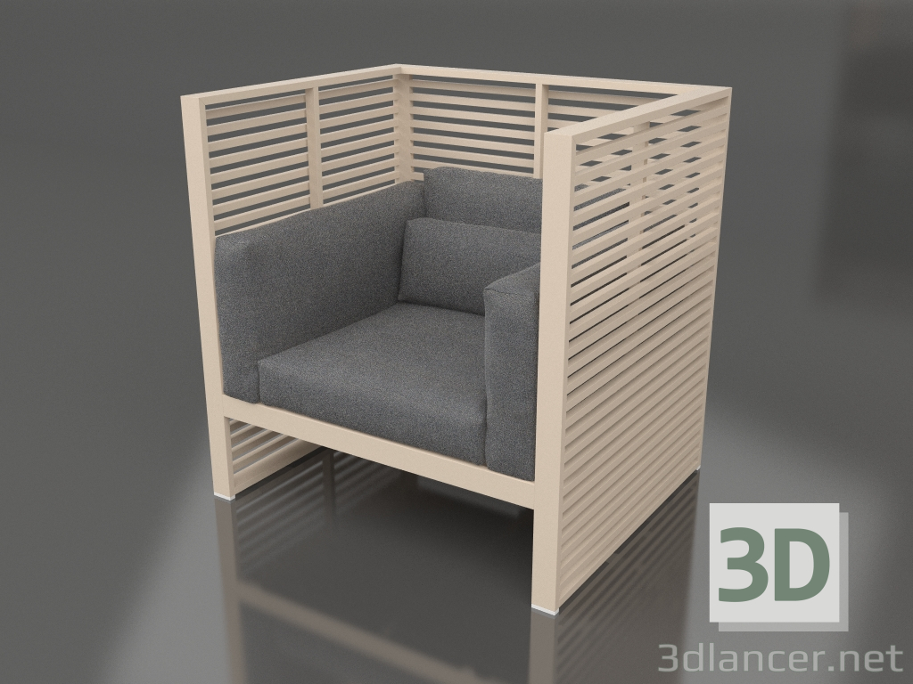 3D Modell Normando Loungesessel mit hoher Rückenlehne (Sand) - Vorschau