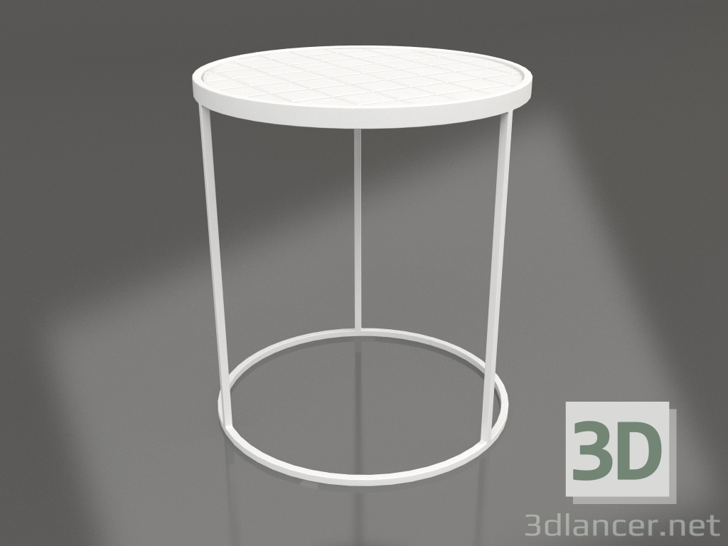 modèle 3D Table d'appoint vitrée (blanc) - preview