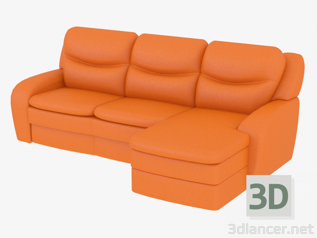 3D Modell Ledersofa für drei Personen - Vorschau