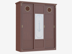 Three-door wardrobe in a marine style