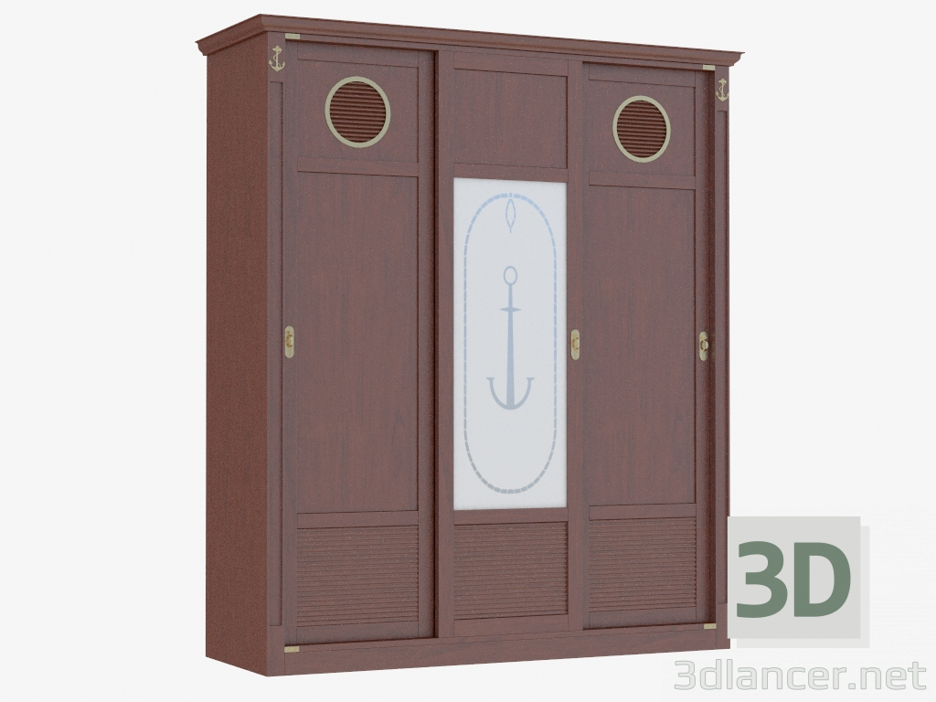 3d model Armario de tres puertas en estilo marino - vista previa