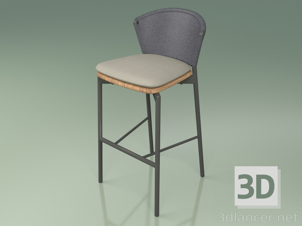 modèle 3D Tabouret de bar 050 (Gris, Metal Smoke, Teck) - preview