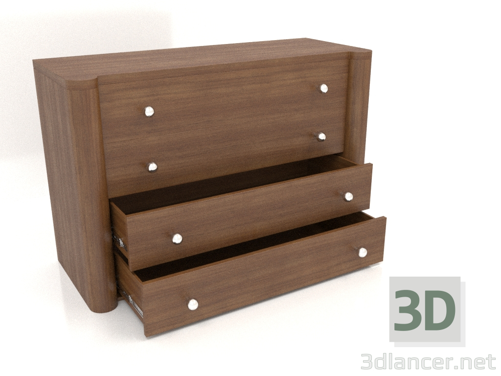 modello 3D Cassettiera TM 021 (a giorno) (1210x480x810, legno marrone chiaro) - anteprima